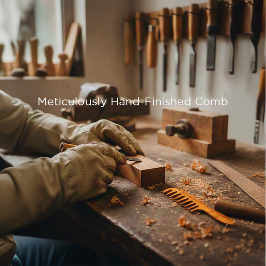 Roots Neem Wooden Comb with Handle (NM121)