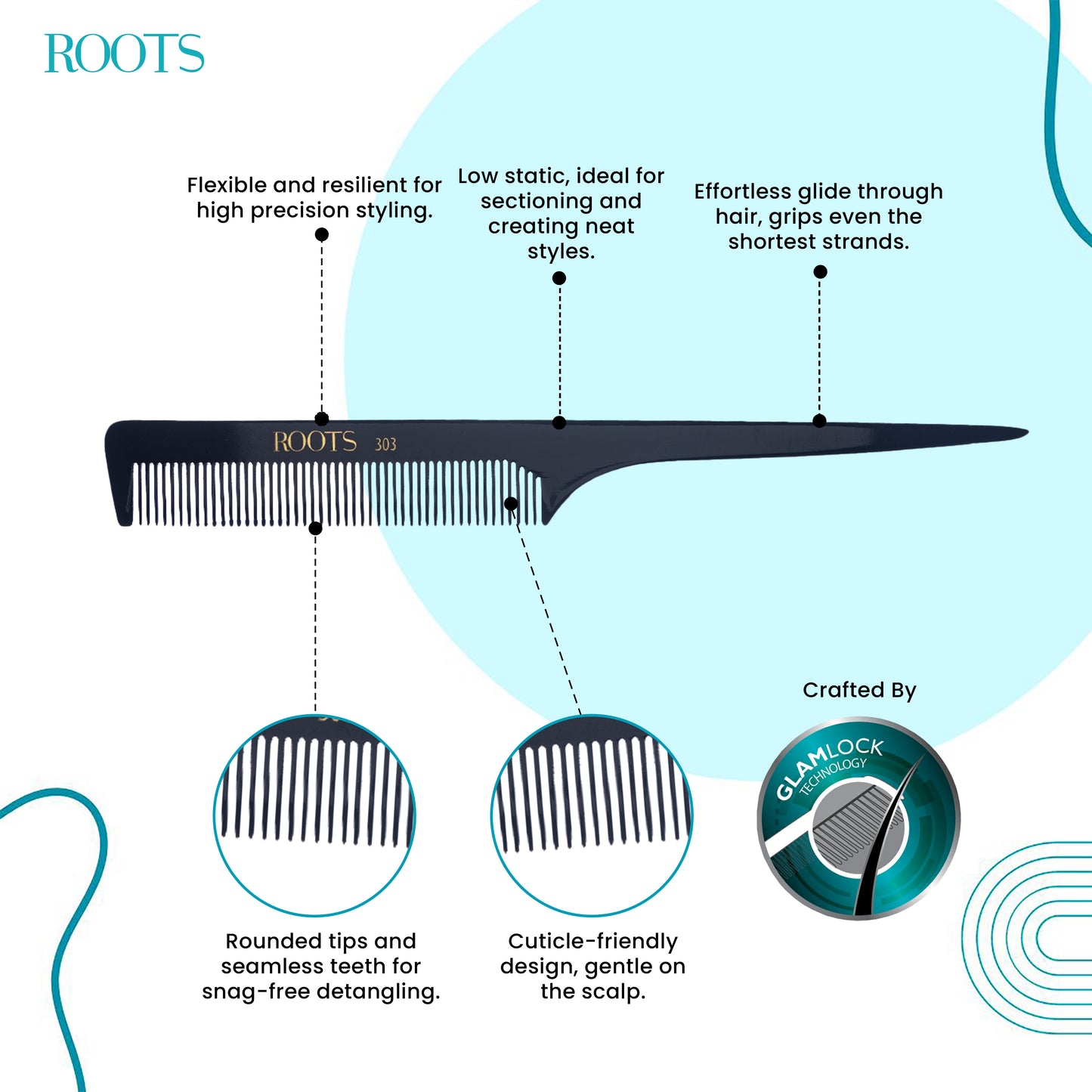 Roots Professional Rat-tail Comb (303)