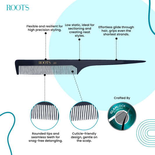 Roots Professional Rat-tail Comb (303)