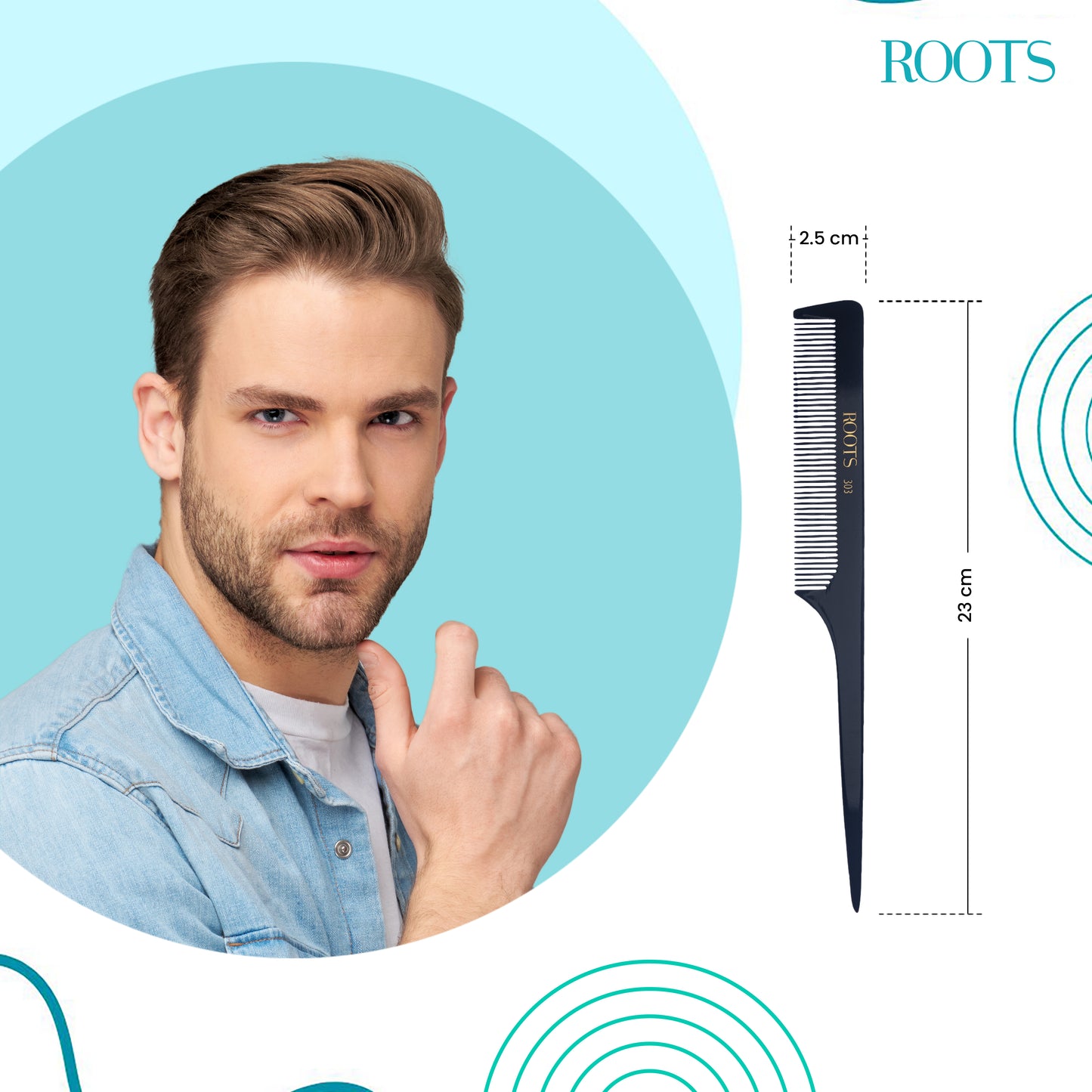 Roots Professional Rat-tail Comb (303)