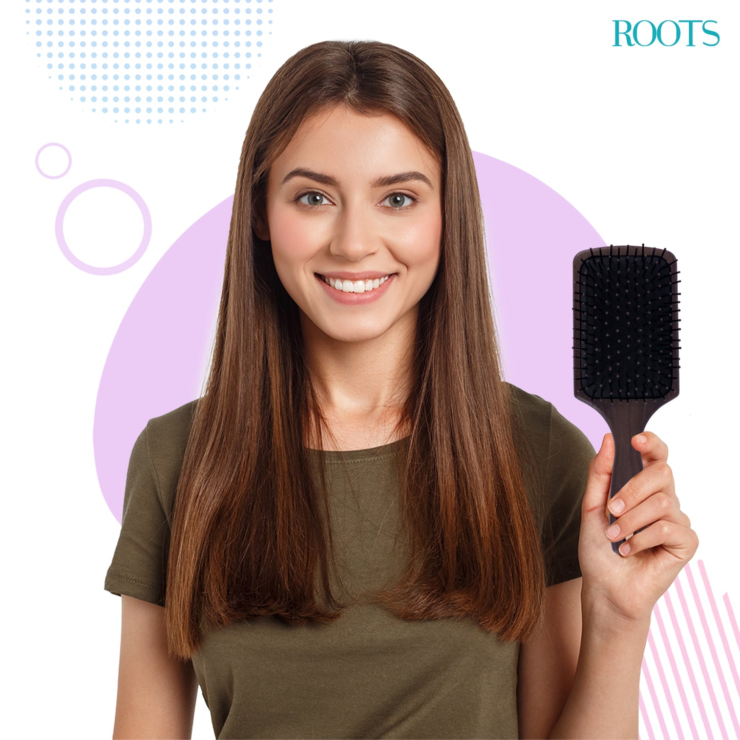 Roots TruGlam Large Paddle Hair Brush (WDRP03)