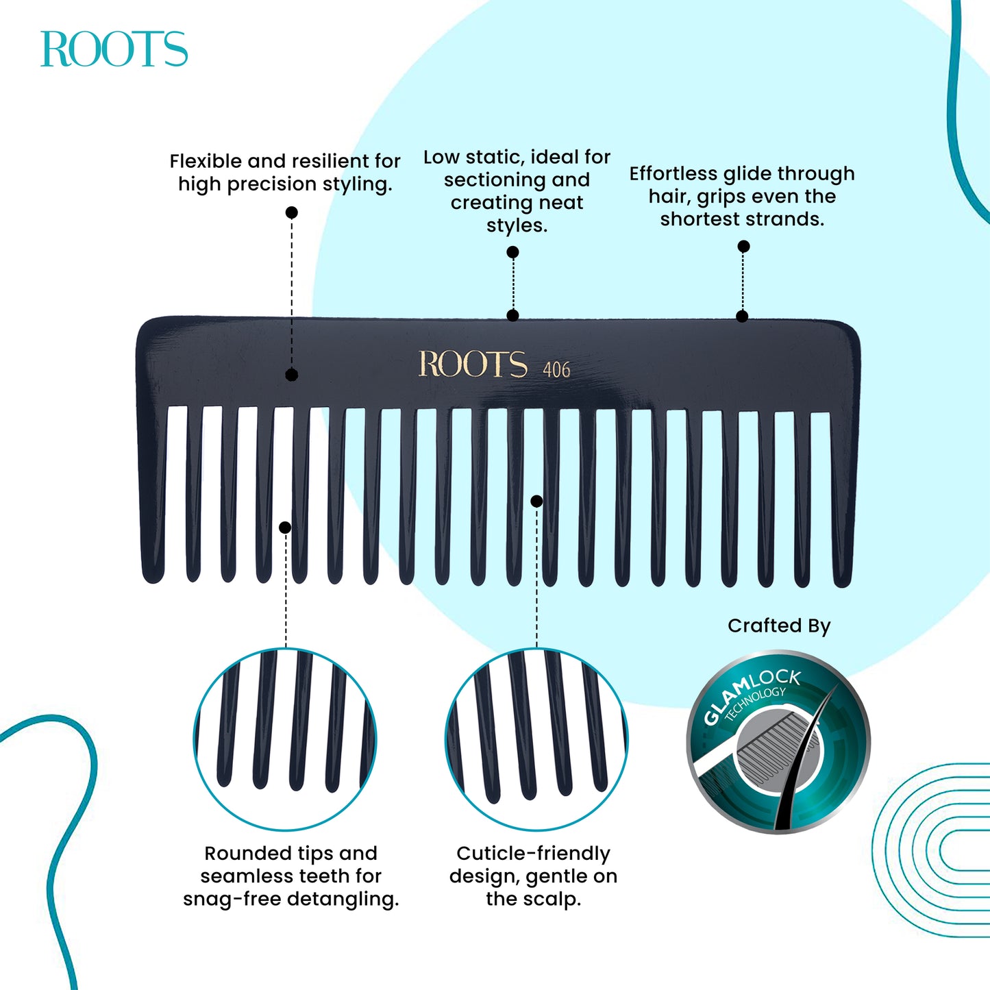 Roots Professional Wide Tooth Comb (406)