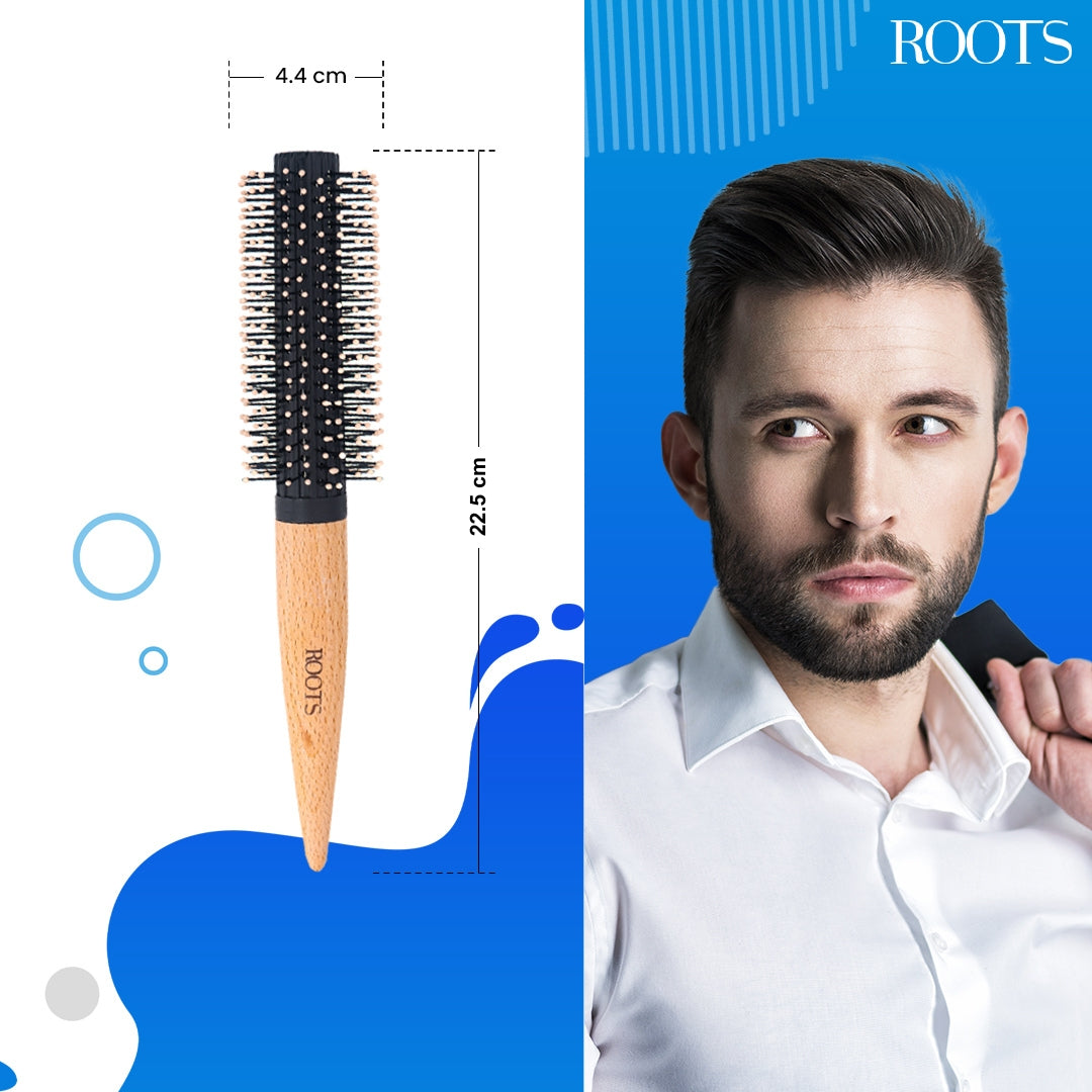 Roots Round Brush with wooden handle (BWR12)