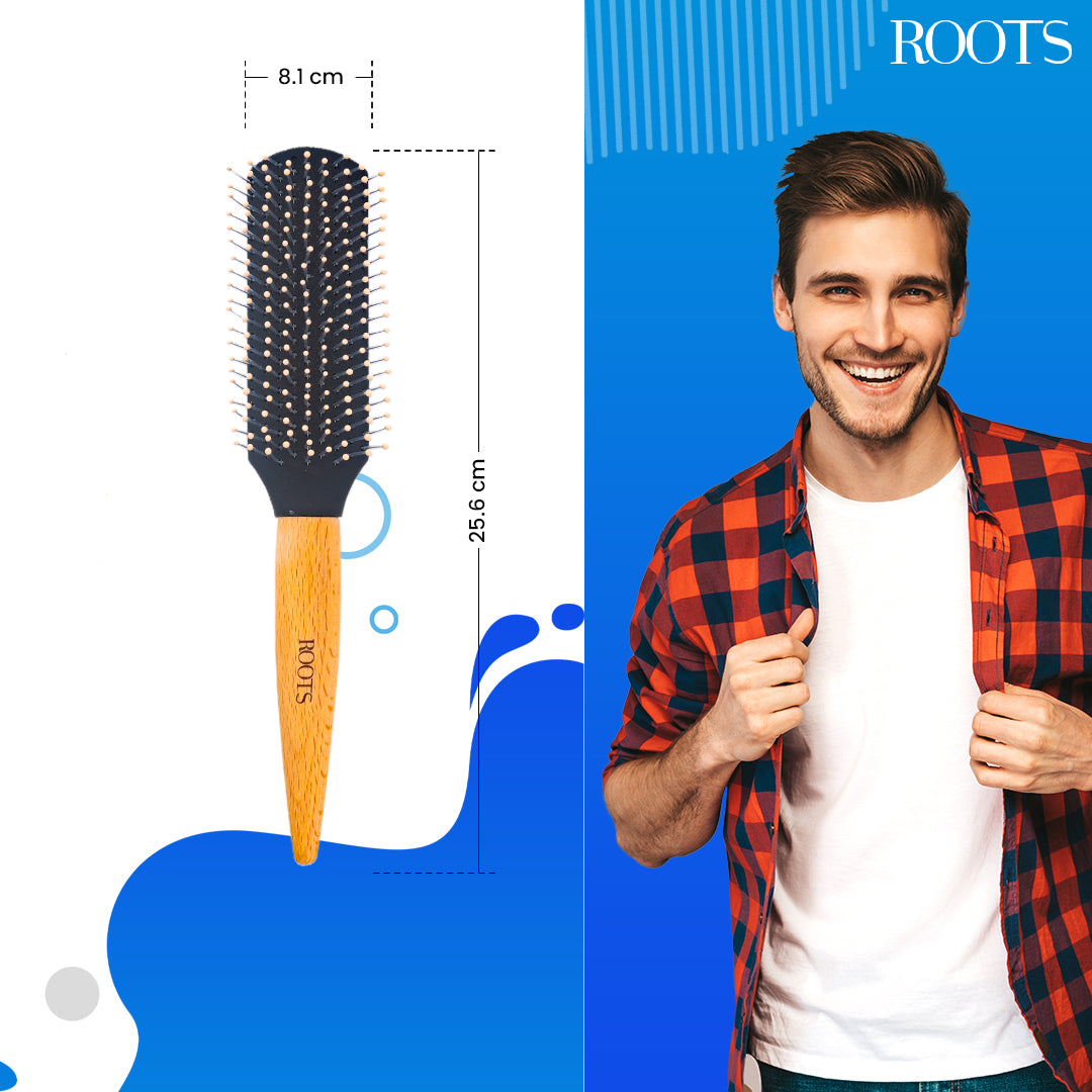 Roots Round Brush with wooden handle (BWR44)