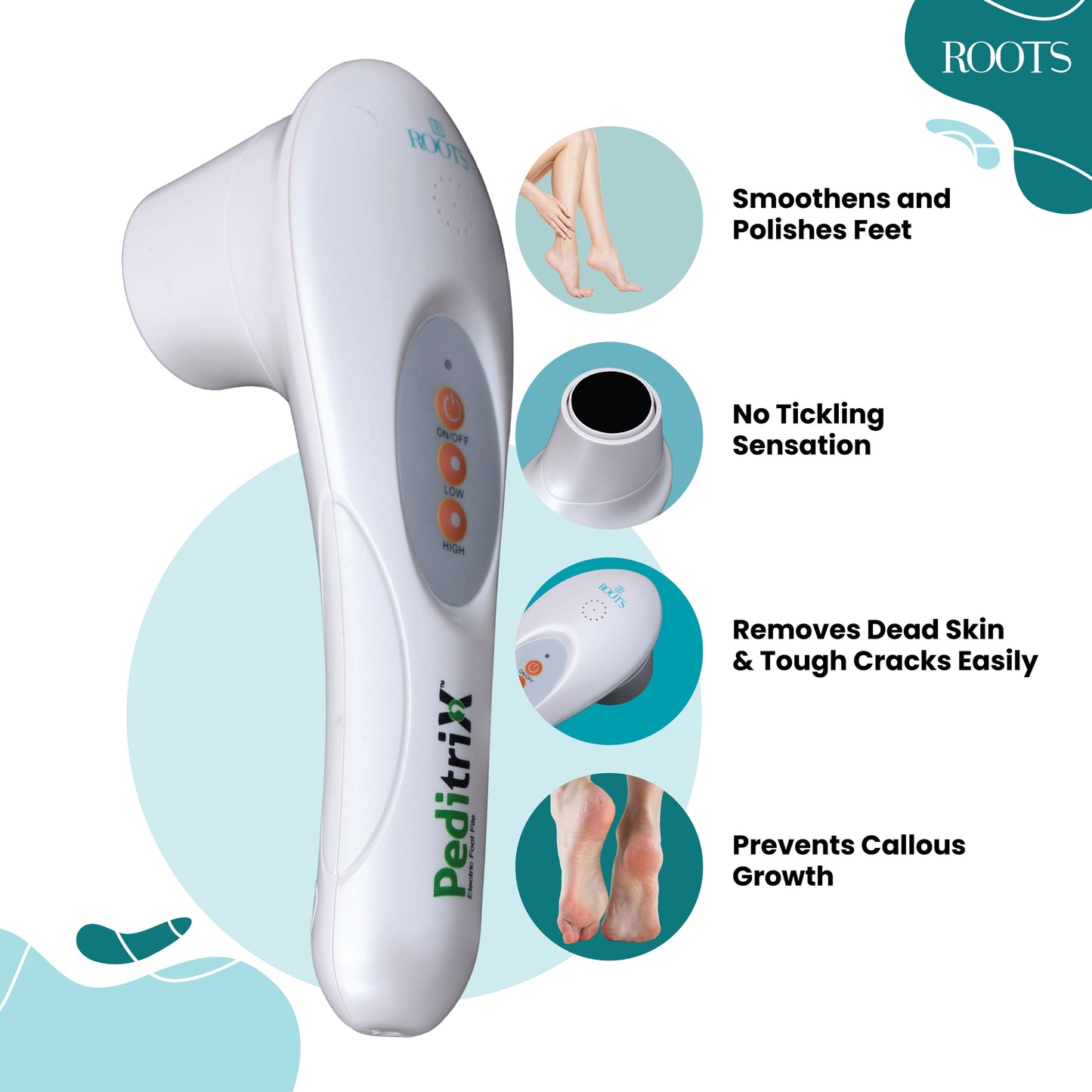 Roots Peditrix Foot Filer (PPF01) with complementary grit packs