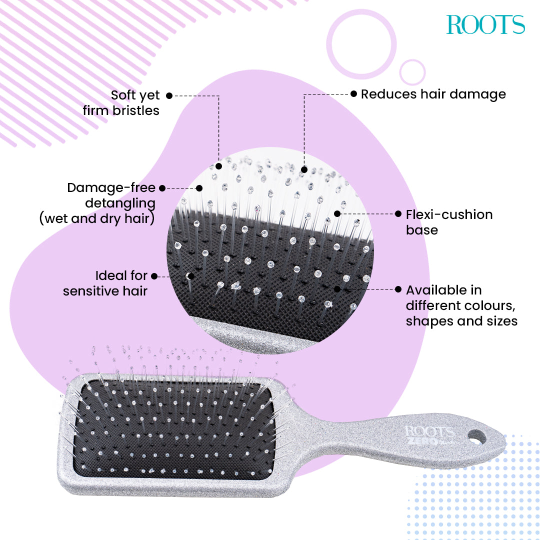 Roots ZeroTangl Medium Paddle Hair Brush (RZTM-SG)