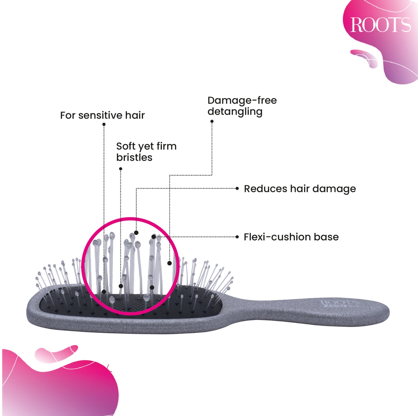 Roots ZeroTangl Large Rectangle Hair Brush (RZTR-SG)