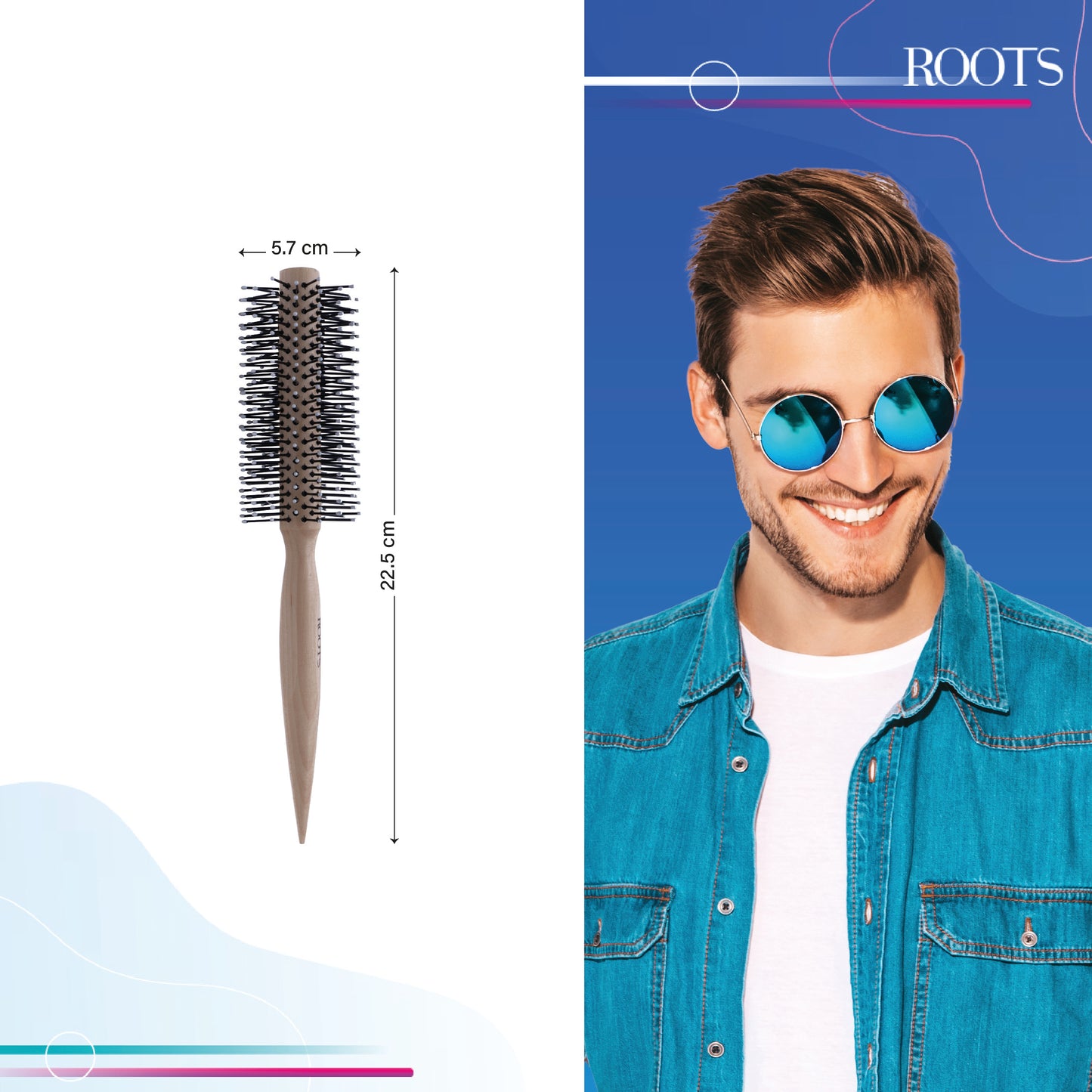 Roots Round Wooden Brush (TG11-W)