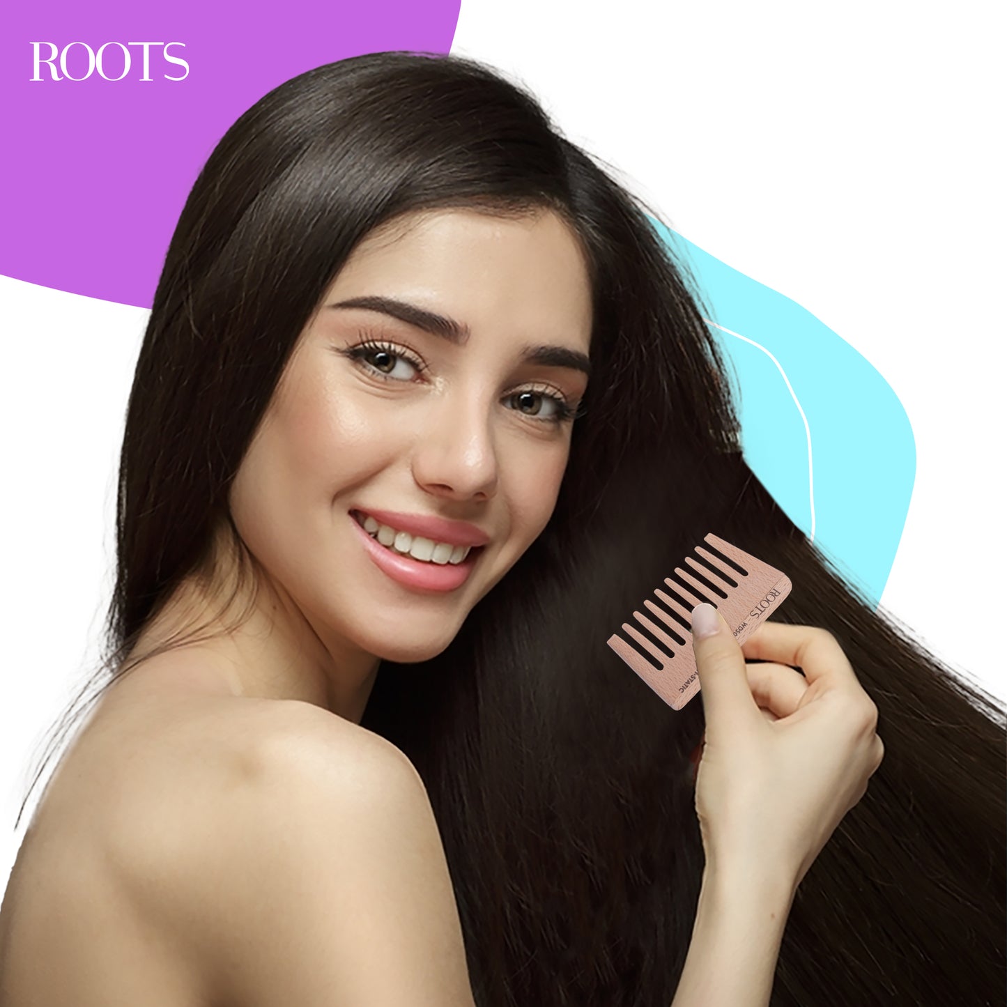 Roots Small Wide Tooth Wooden Comb (WD50)