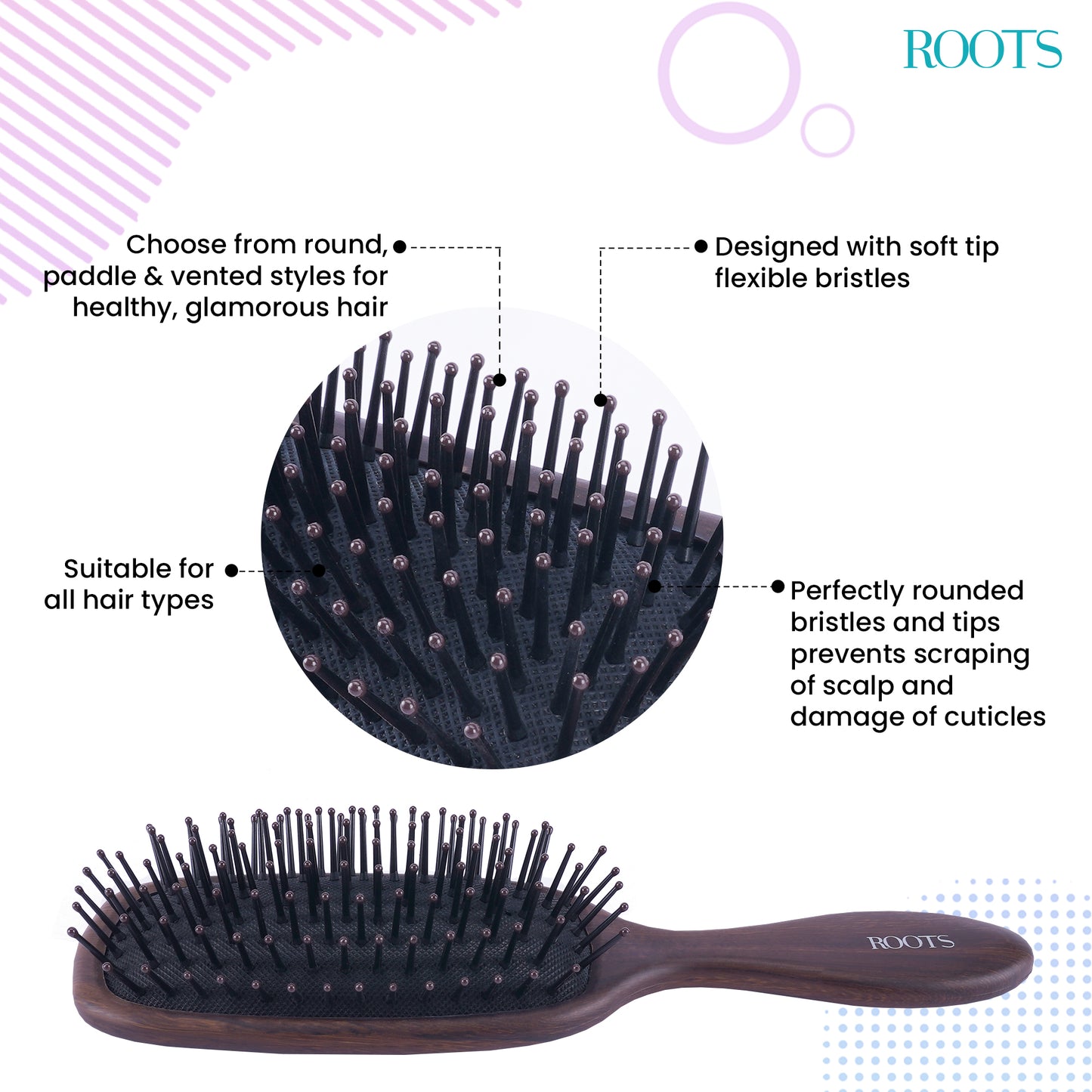 Roots TruGlam Mini Paddle Styling Hair Brush (WDR86)