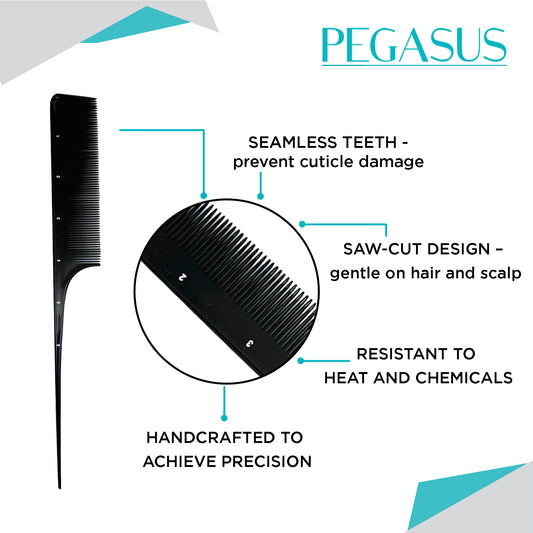 PEGASUS 141 - Rat-tail FLEXINITE Comb with long teeth