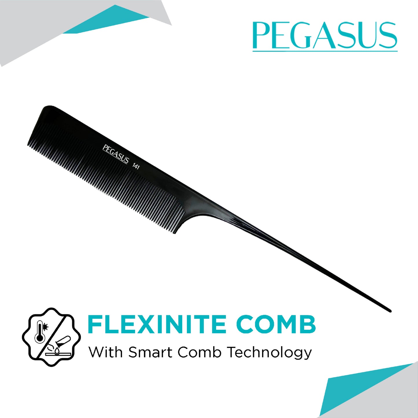 PEGASUS 141 - Rat-tail FLEXINITE Comb with long teeth