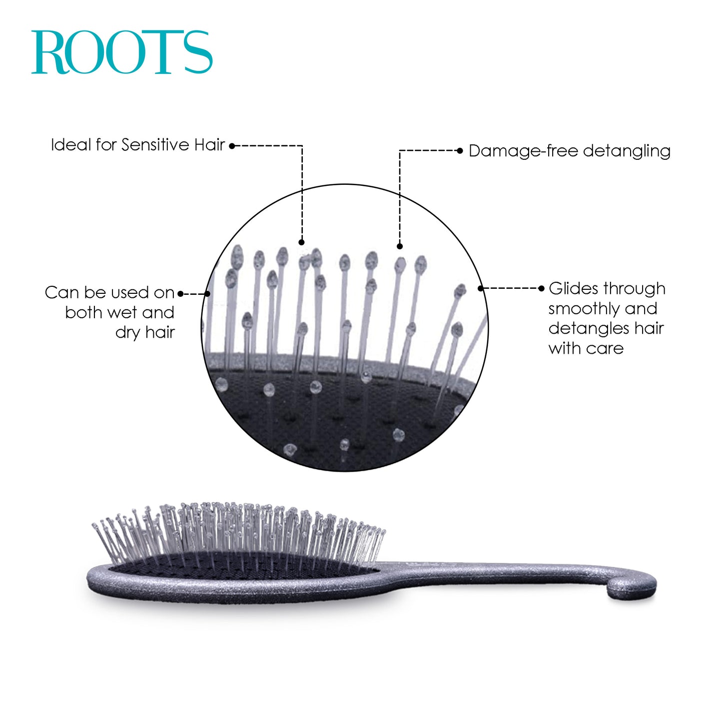Roots ZeroTangl Oval Hanger Hair Brush (RZTU-SG)