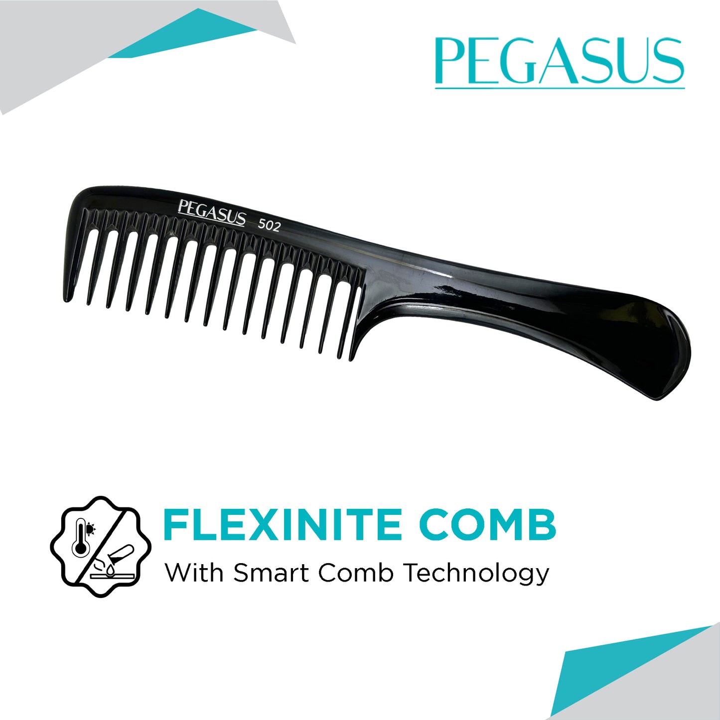 PEGASUS 502 - Handle FLEXINITE Comb with wide teeth
