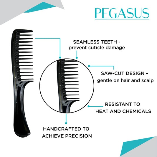 PEGASUS 502 - Handle FLEXINITE Comb with wide teeth