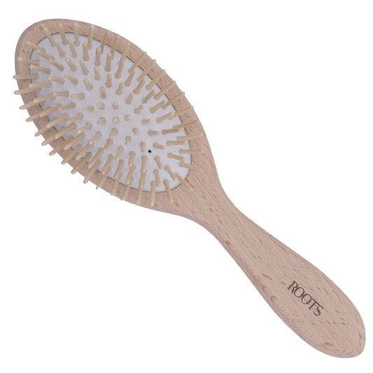 Roots Oval Wooden Brush with Wood Pins (WPO-BW)