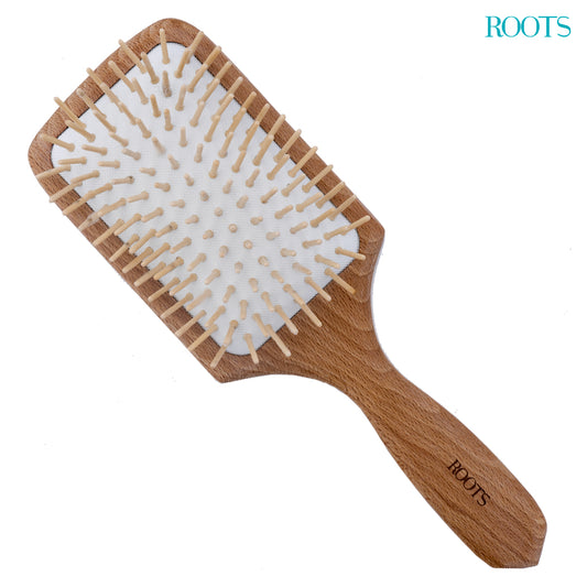 Roots Paddle Wooden Brush with Wood Pins (WPP-BW)